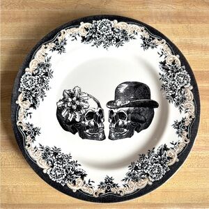 Royal Stafford His and Hers Skull Dinner Gothic Halloween Wedding Plate